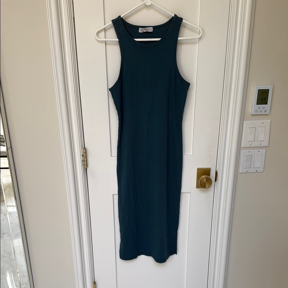 Michael Stars Darling Wren Tank Dress, Elegant Teal Sleeveless Dress!‎